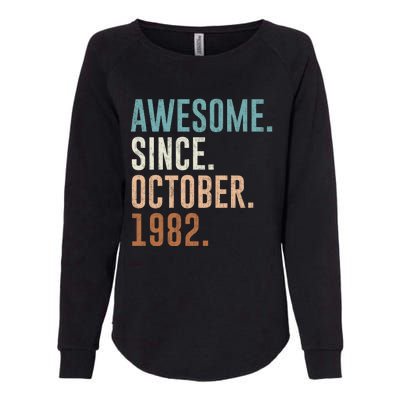 Awesome Since October 1982 40 Years Old Gifts 40th Birthday Womens California Wash Sweatshirt