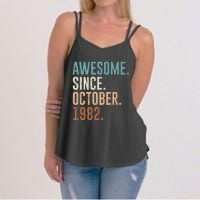 Awesome Since October 1982 40 Years Old Gifts 40th Birthday Women's Strappy Tank