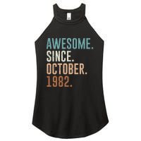 Awesome Since October 1982 40 Years Old Gifts 40th Birthday Women's Perfect Tri Rocker Tank