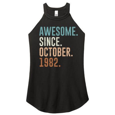 Awesome Since October 1982 40 Years Old Gifts 40th Birthday Women's Perfect Tri Rocker Tank