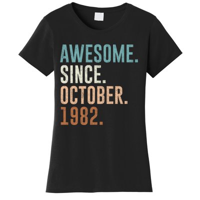 Awesome Since October 1982 40 Years Old Gifts 40th Birthday Women's T-Shirt