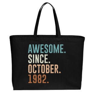 Awesome Since October 1982 40 Years Old Gifts 40th Birthday Cotton Canvas Jumbo Tote