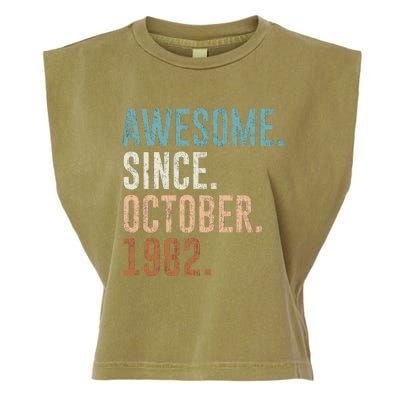 Awesome Since October 1982 40 Years Old Gifts 40th Birthday Garment-Dyed Women's Muscle Tee