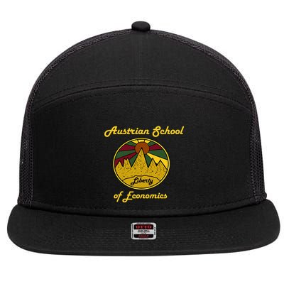 Austrian School Of Economics Capitalism And Liberty 7 Panel Mesh Trucker Snapback Hat