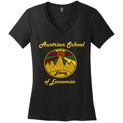 Austrian School Of Economics Capitalism And Liberty Women's V-Neck T-Shirt