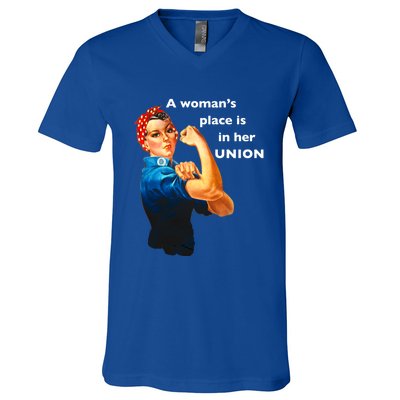 A S Place Is In Her Union Gift V-Neck T-Shirt