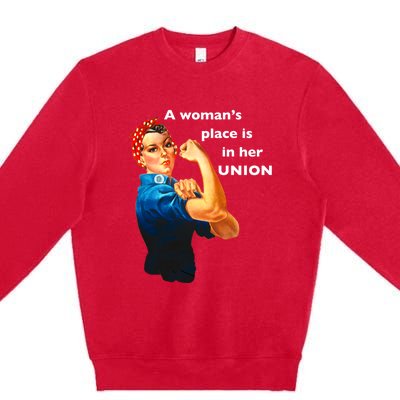 A S Place Is In Her Union Gift Premium Crewneck Sweatshirt