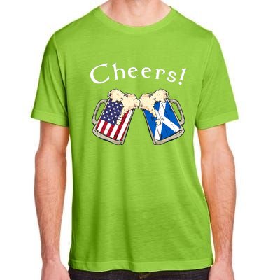 American Scottish Patriot US Flag Beer Drinks Scotland Grown Adult ChromaSoft Performance T-Shirt