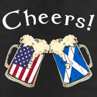 American Scottish Patriot US Flag Beer Drinks Scotland Grown 7 Panel Mesh Trucker Snapback Hat