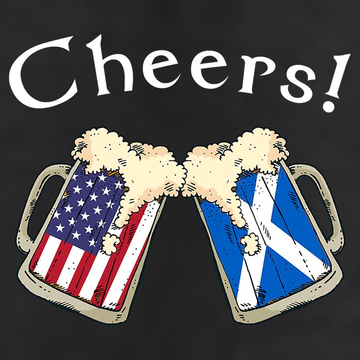 American Scottish Patriot US Flag Beer Drinks Scotland Grown 7 Panel Mesh Trucker Snapback Hat