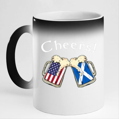 American Scottish Patriot US Flag Beer Drinks Scotland Grown 11oz Black Color Changing Mug