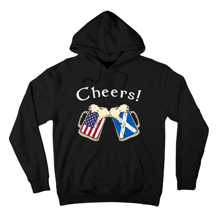 American Scottish Patriot US Flag Beer Drinks Scotland Grown Hoodie