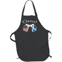 American Scottish Patriot US Flag Beer Drinks Scotland Grown Full-Length Apron With Pockets