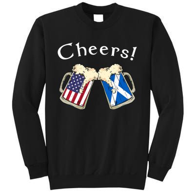 American Scottish Patriot US Flag Beer Drinks Scotland Grown Sweatshirt