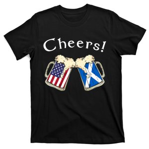 American Scottish Patriot US Flag Beer Drinks Scotland Grown T-Shirt