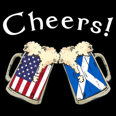 American Scottish Patriot US Flag Beer Drinks Scotland Grown T-Shirt