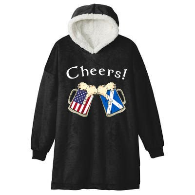 American Scottish Patriot US Flag Beer Drinks Scotland Grown Hooded Wearable Blanket