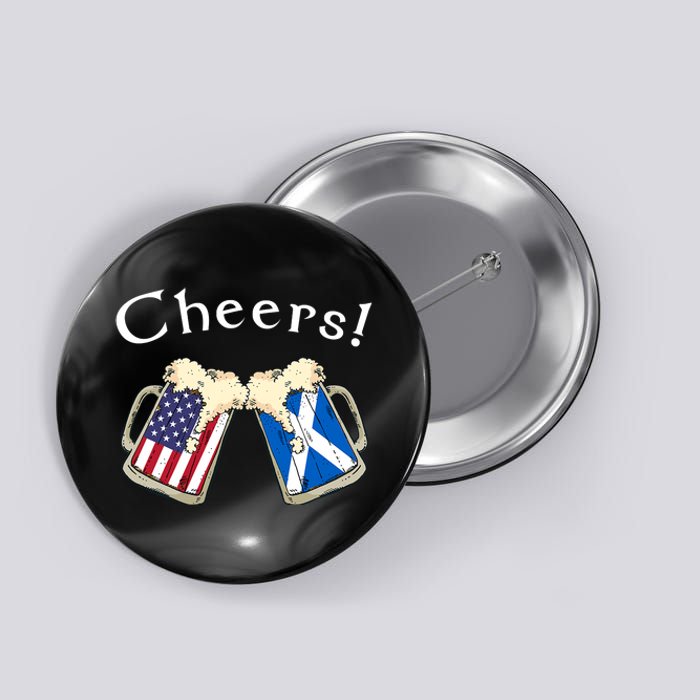 American Scottish Patriot US Flag Beer Drinks Scotland Grown Button