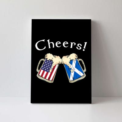 American Scottish Patriot US Flag Beer Drinks Scotland Grown Canvas