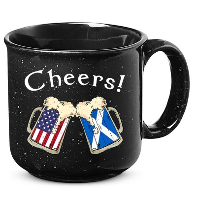 American Scottish Patriot US Flag Beer Drinks Scotland Grown 15oz Campfire Ceramic Mug