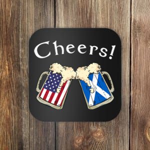 American Scottish Patriot US Flag Beer Drinks Scotland Grown Coaster