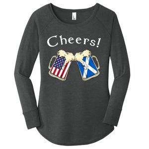 American Scottish Patriot US Flag Beer Drinks Scotland Grown Women's Perfect Tri Tunic Long Sleeve Shirt