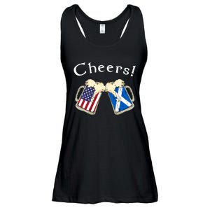 American Scottish Patriot US Flag Beer Drinks Scotland Grown Ladies Essential Flowy Tank