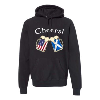 American Scottish Patriot US Flag Beer Drinks Scotland Grown Premium Hoodie