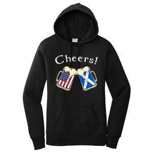 American Scottish Patriot US Flag Beer Drinks Scotland Grown Women's Pullover Hoodie