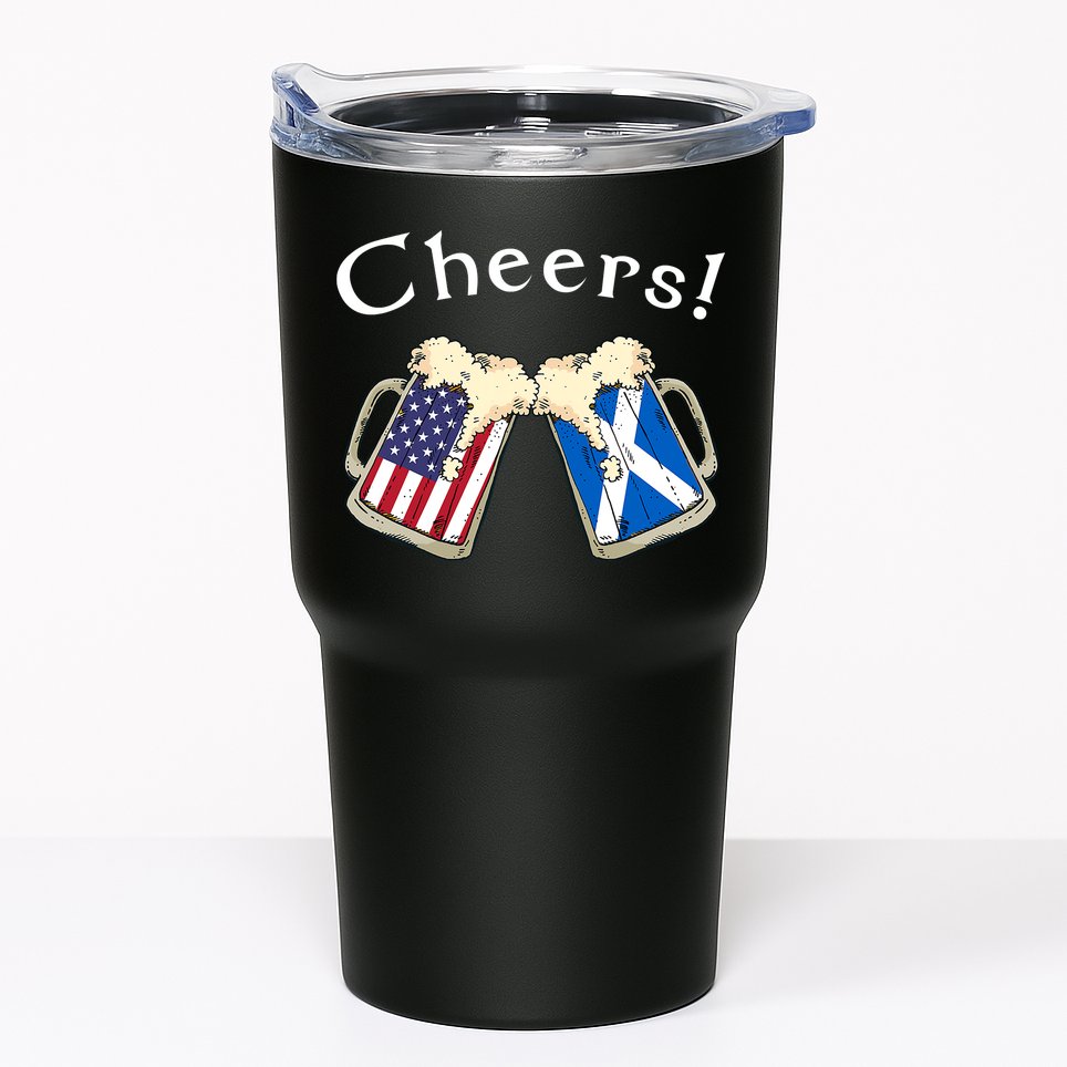 American Scottish Patriot US Flag Beer Drinks Scotland Grown Tumbler