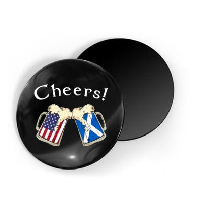 American Scottish Patriot US Flag Beer Drinks Scotland Grown Magnet