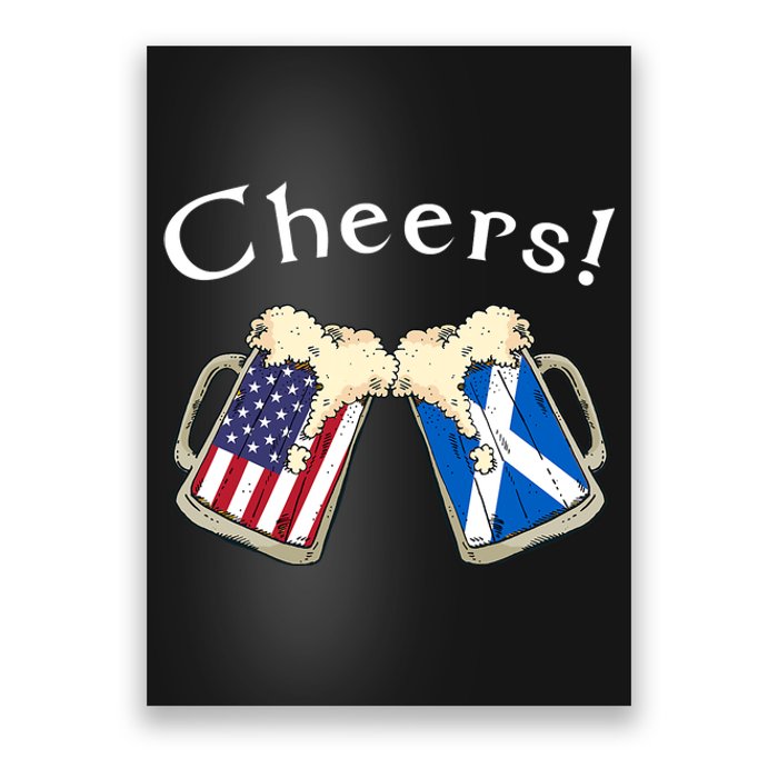 American Scottish Patriot US Flag Beer Drinks Scotland Grown Poster