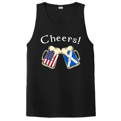 American Scottish Patriot US Flag Beer Drinks Scotland Grown PosiCharge Competitor Tank