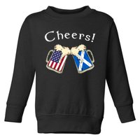 American Scottish Patriot US Flag Beer Drinks Scotland Grown Toddler Sweatshirt