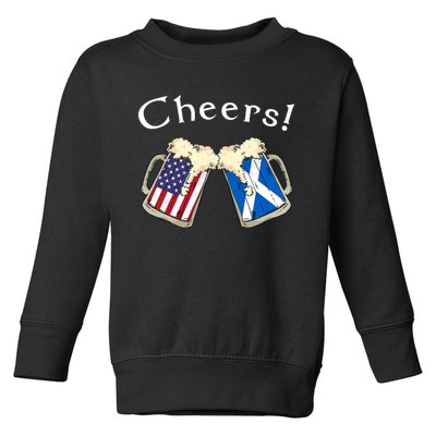 American Scottish Patriot US Flag Beer Drinks Scotland Grown Toddler Sweatshirt