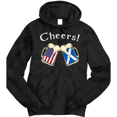 American Scottish Patriot US Flag Beer Drinks Scotland Grown Tie Dye Hoodie