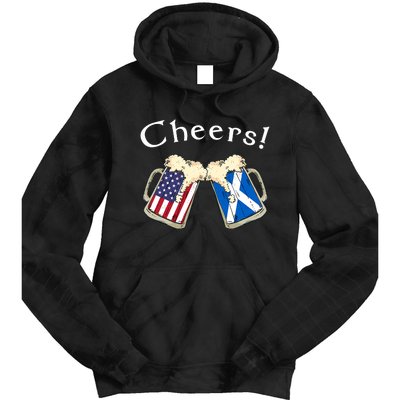 American Scottish Patriot US Flag Beer Drinks Scotland Grown Tie Dye Hoodie