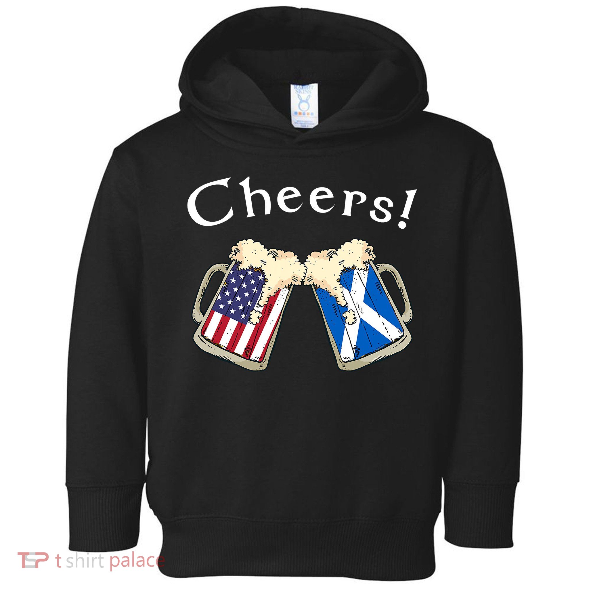 American Scottish Patriot US Flag Beer Drinks Scotland Grown Toddler Hoodie