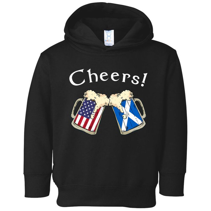 American Scottish Patriot US Flag Beer Drinks Scotland Grown Toddler Hoodie