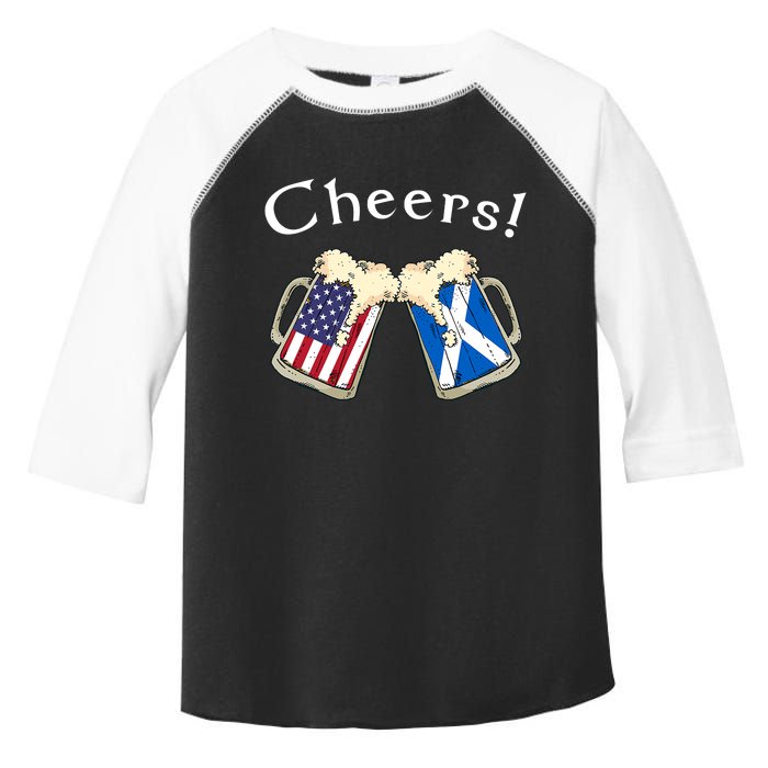 American Scottish Patriot US Flag Beer Drinks Scotland Grown Toddler Fine Jersey T-Shirt