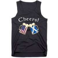 American Scottish Patriot US Flag Beer Drinks Scotland Grown Tank Top