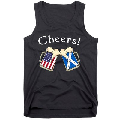 American Scottish Patriot US Flag Beer Drinks Scotland Grown Tank Top