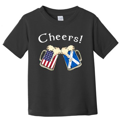 American Scottish Patriot US Flag Beer Drinks Scotland Grown Toddler T-Shirt