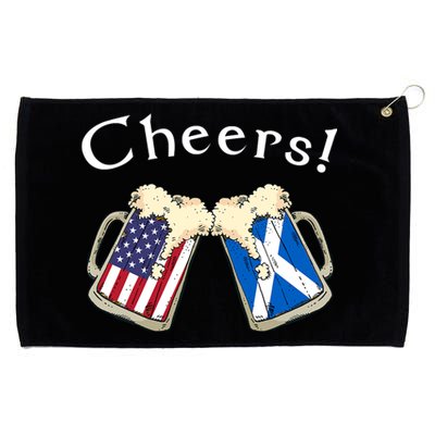 American Scottish Patriot US Flag Beer Drinks Scotland Grown Grommeted Golf Towel