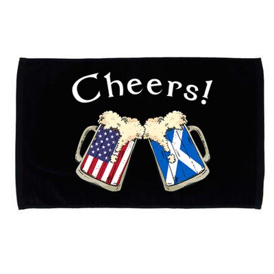 American Scottish Patriot US Flag Beer Drinks Scotland Grown Microfiber Hand Towel