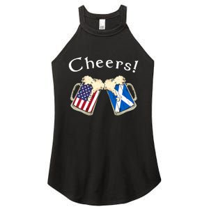 American Scottish Patriot US Flag Beer Drinks Scotland Grown Women's Perfect Tri Rocker Tank