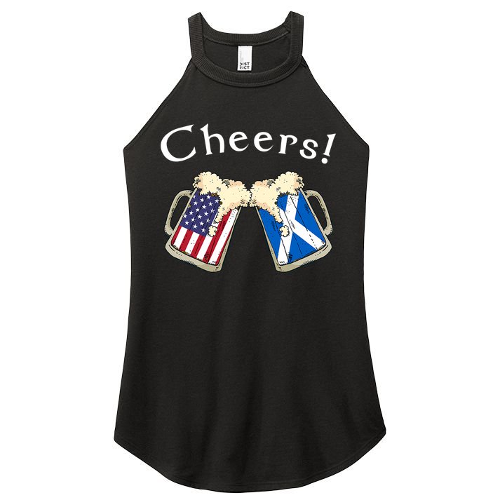 American Scottish Patriot US Flag Beer Drinks Scotland Grown Women's Perfect Tri Rocker Tank