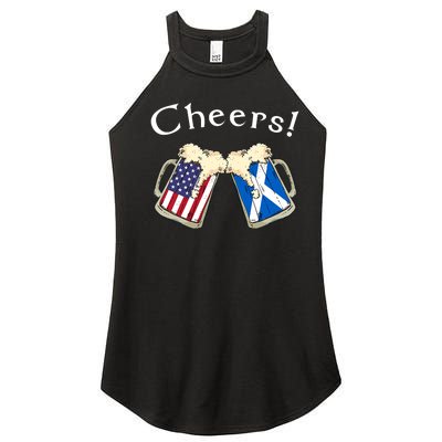 American Scottish Patriot US Flag Beer Drinks Scotland Grown Women's Perfect Tri Rocker Tank