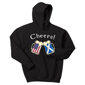 American Scottish Patriot US Flag Beer Drinks Scotland Grown Kids Hoodie