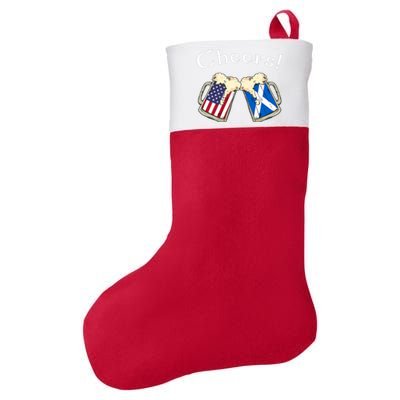 American Scottish Patriot US Flag Beer Drinks Scotland Grown Felt Holiday Christmas Stocking